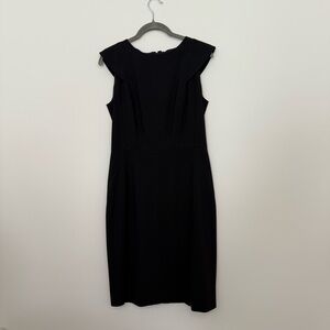 J. Crew Black Madame President Dress Cap Sleeve Pockets Back Zipper and Vent